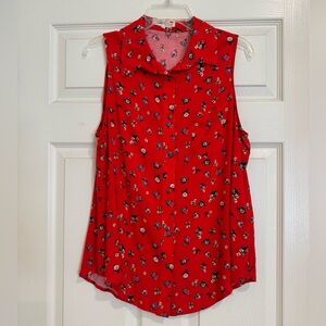 Nikki Erin sleeveless button up western shirt
size XL